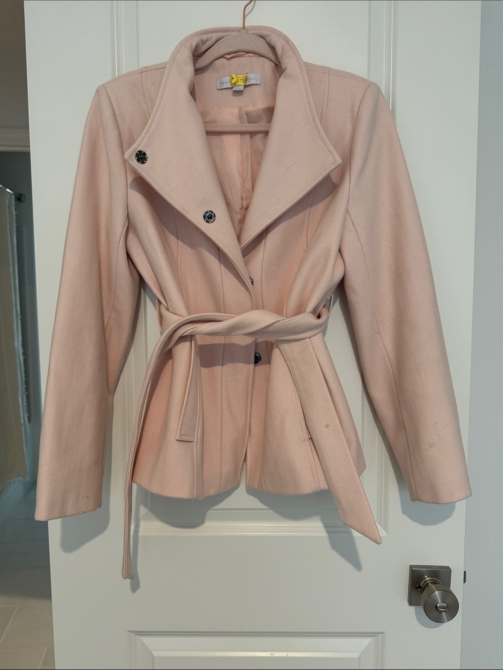 New York & Company Blush Pink Belted Trench Coat